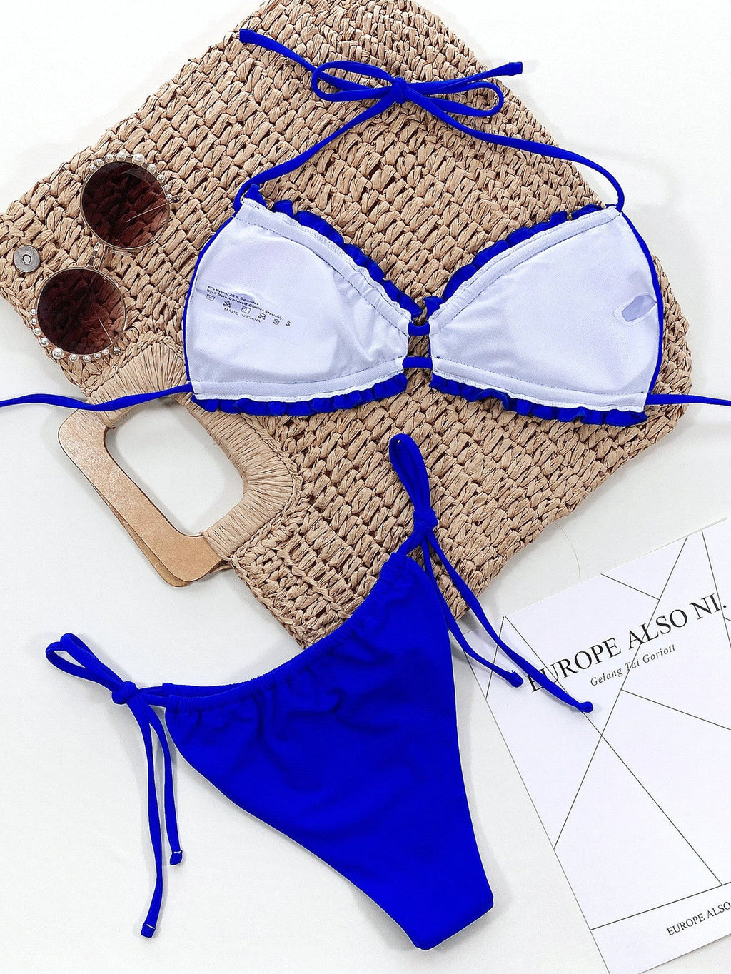 Frill Trill Halter Neck Bikini Set - ELC Fashion