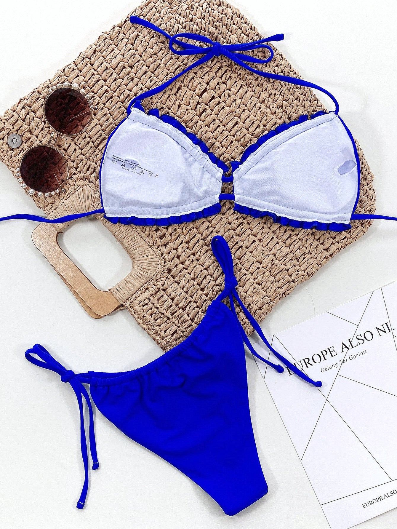 Frill Trill Halter Neck Bikini Set - ELC Fashion