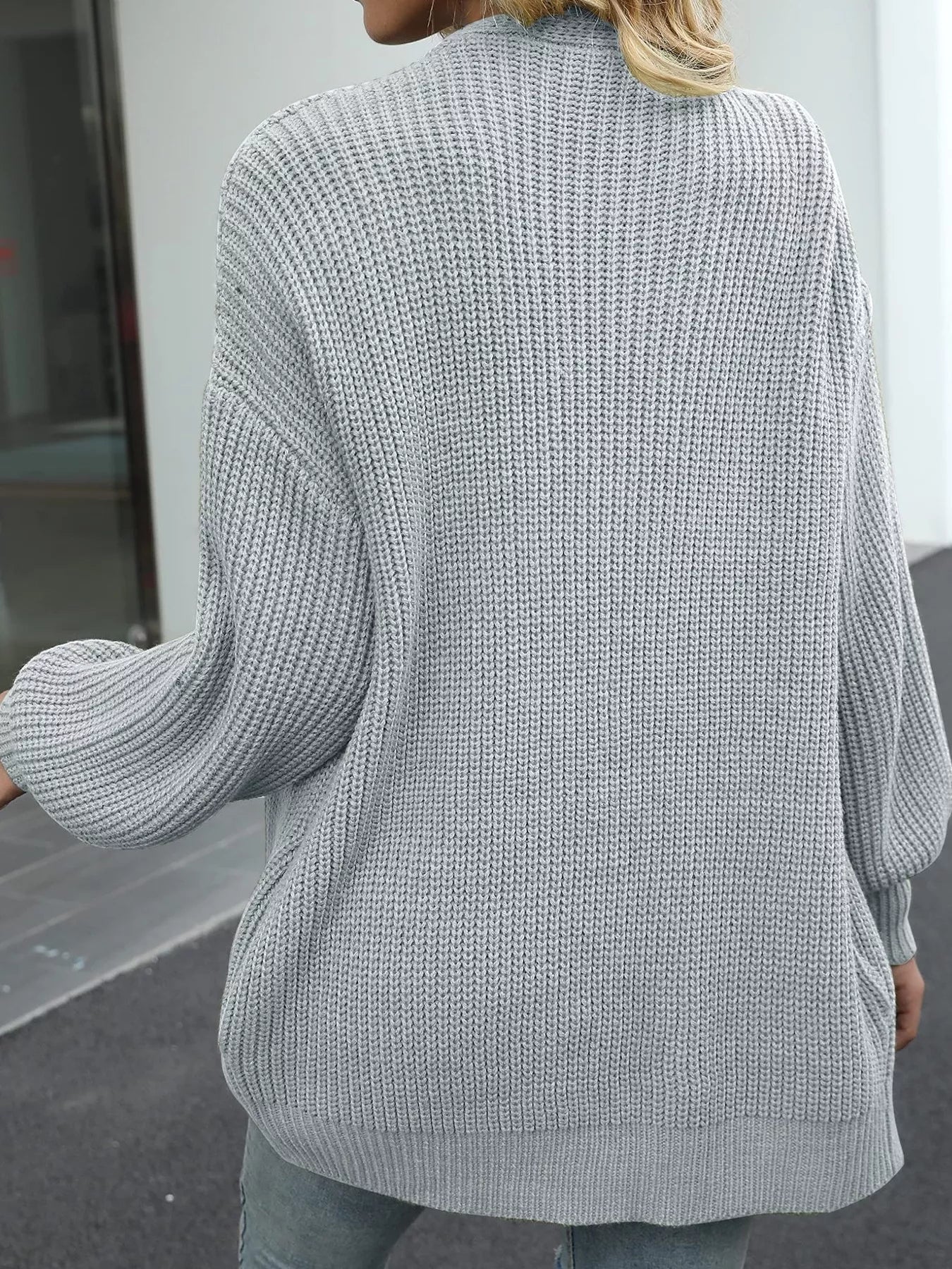 Full Size Chunky Knit Open Front Cardigan Plus Size - ELC Fashion