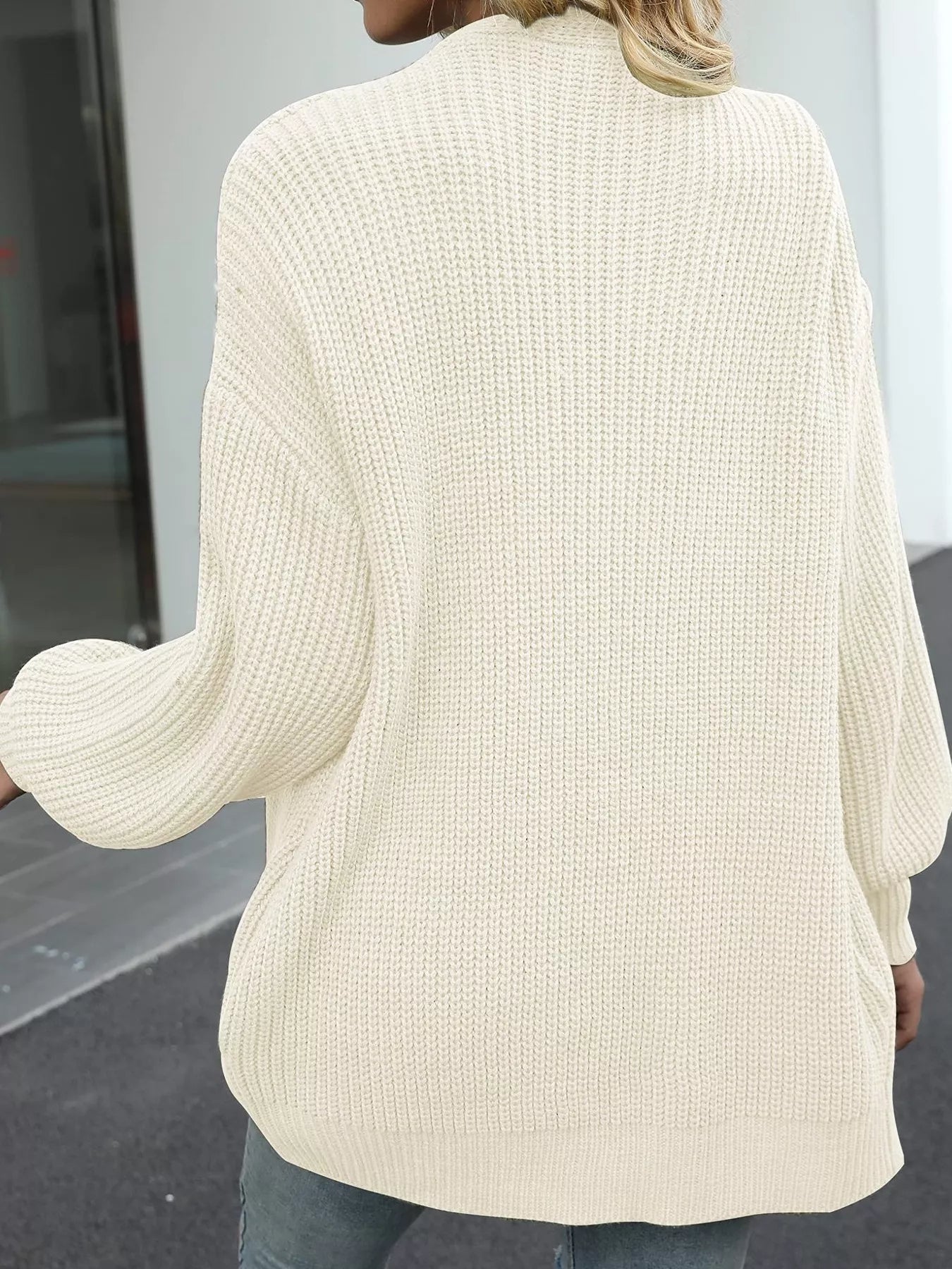 Full Size Chunky Knit Open Front Cardigan Plus Size - ELC Fashion