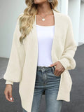 Full Size Chunky Knit Open Front Cardigan Plus Size - ELC Fashion