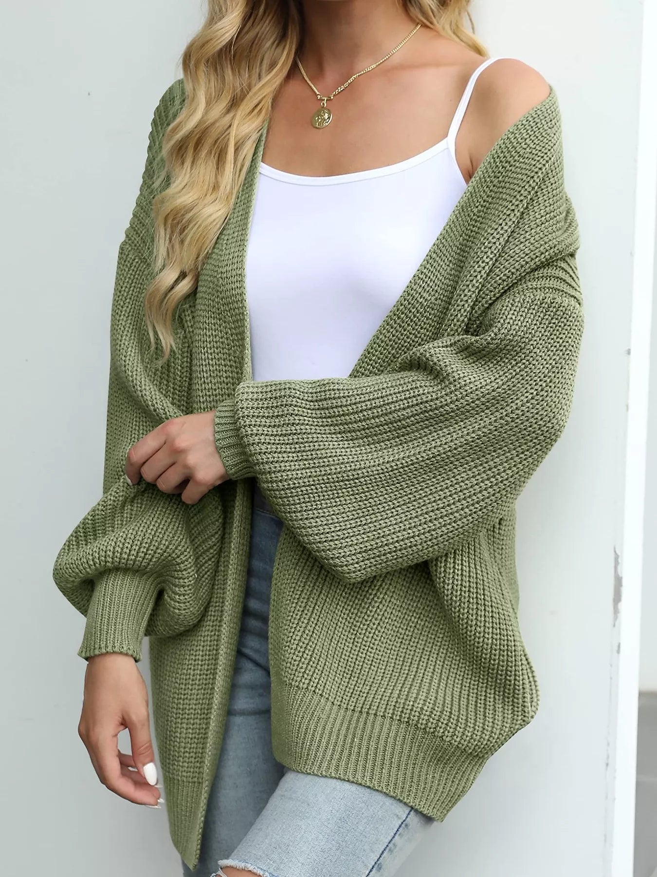 Full Size Chunky Knit Open Front Cardigan Plus Size - ELC Fashion