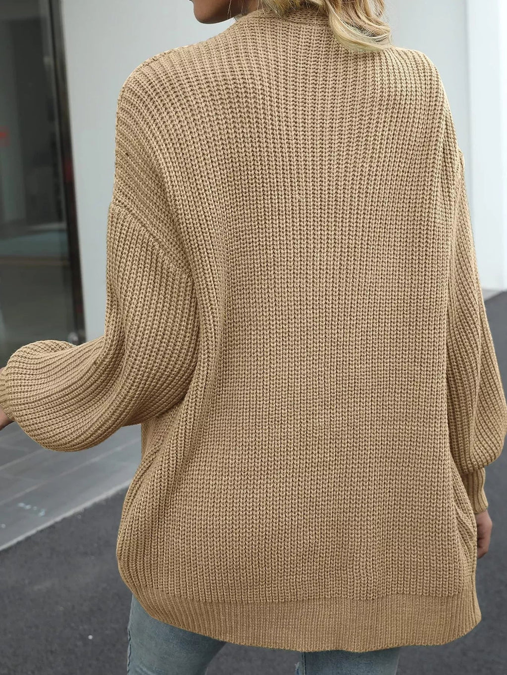 Full Size Chunky Knit Open Front Cardigan Plus Size - ELC Fashion