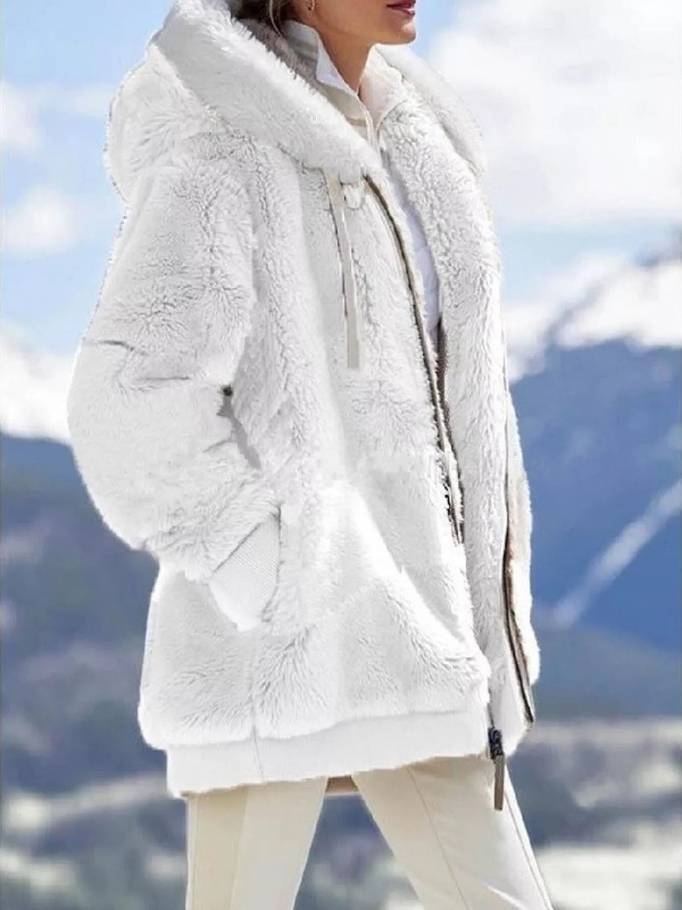 Full Size Cozy Fleece Zip - Up Hooded Jacket - ELC Fashion