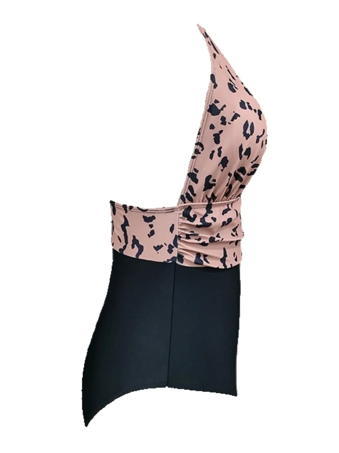 Full Size Leopard Halter Neck One - Piece Swimwear Plus Size - ELC Fashion