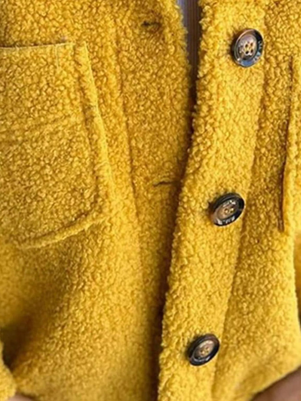 Full Size Single - Breasted Sherpa Shacket Plus Size - ELC Fashion
