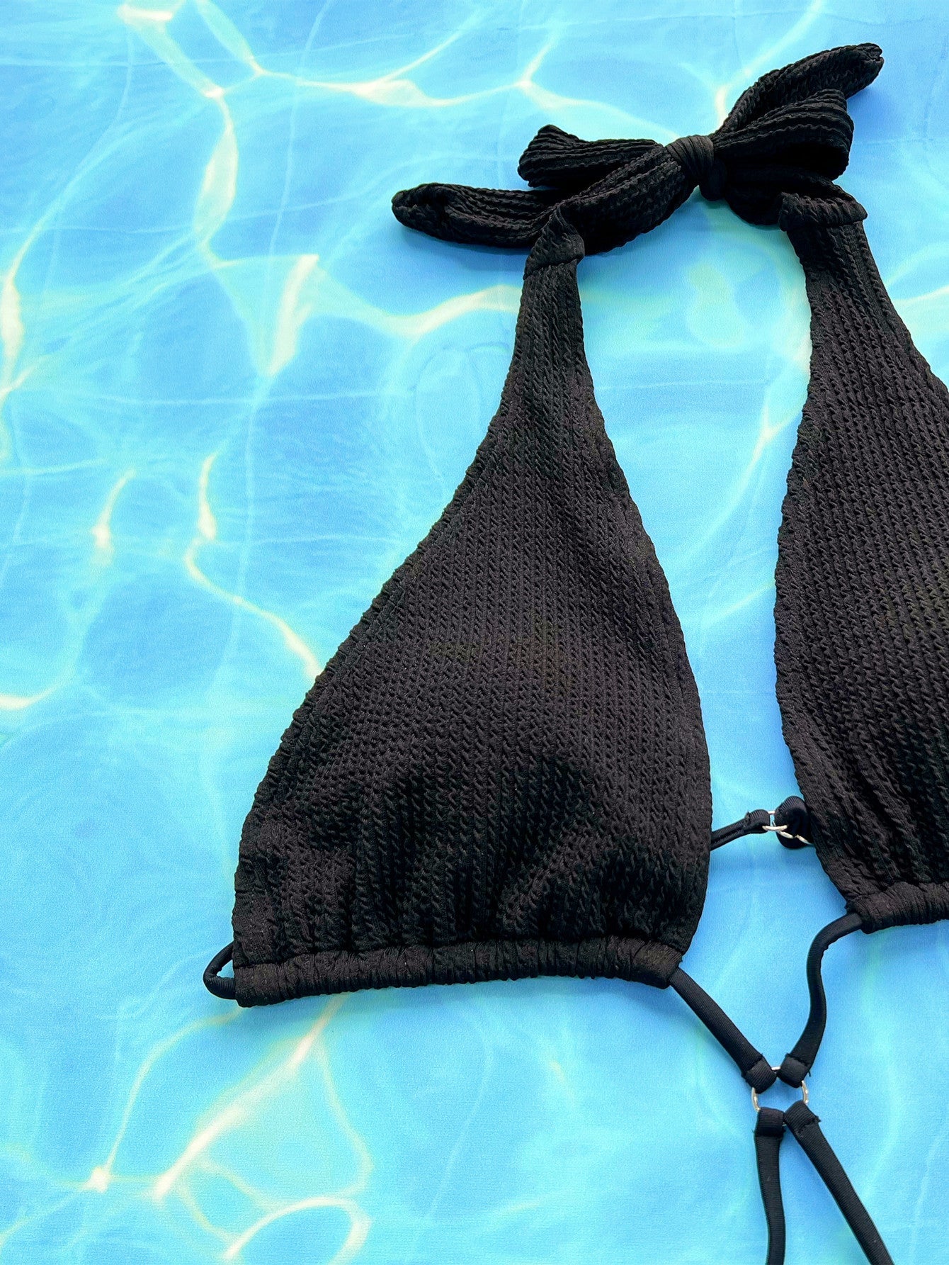 Halter Neck Side Tie One - Piece Swimsuit - ELC Fashion