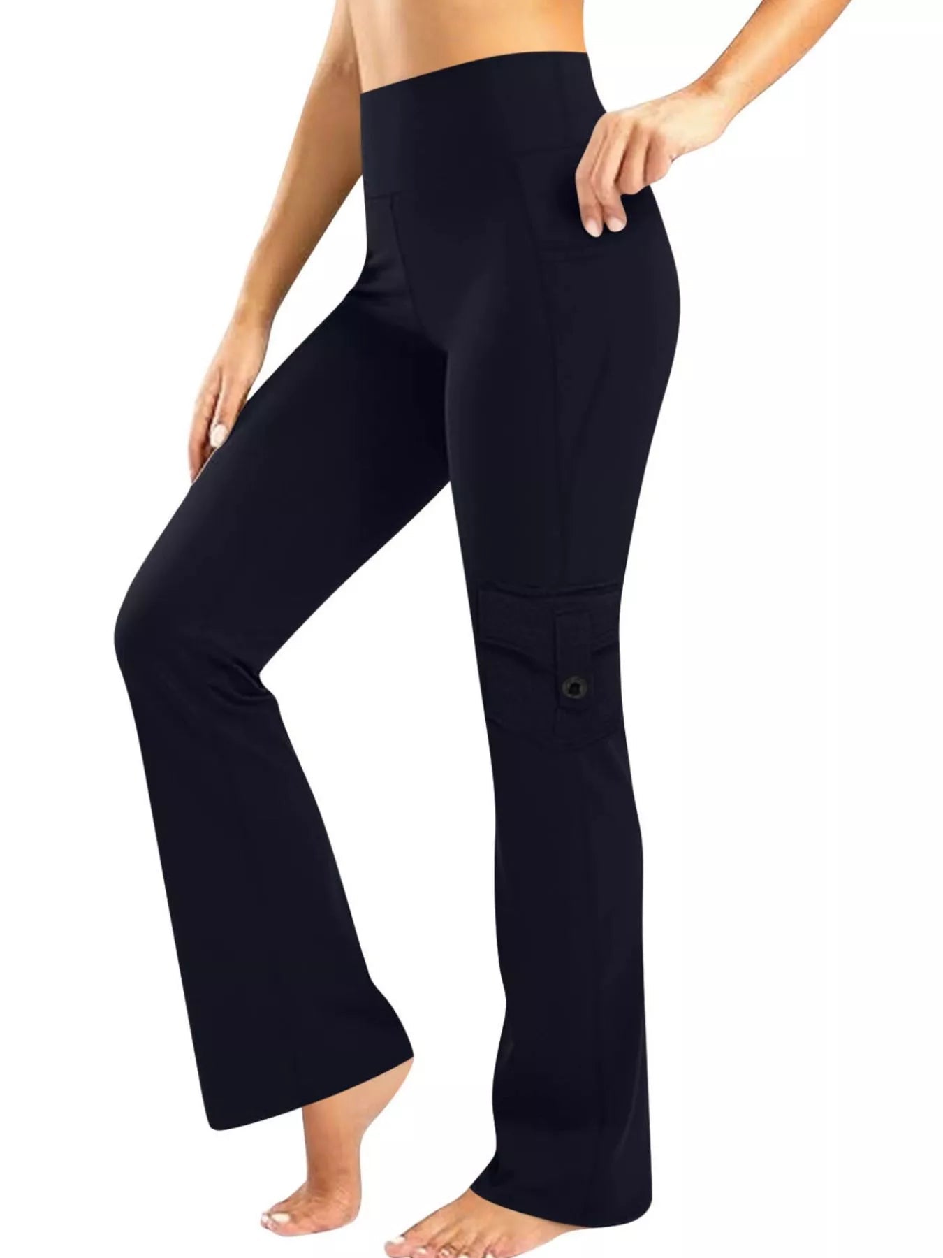 High - Waisted Yoga Pants with Pockets - ELC Fashion