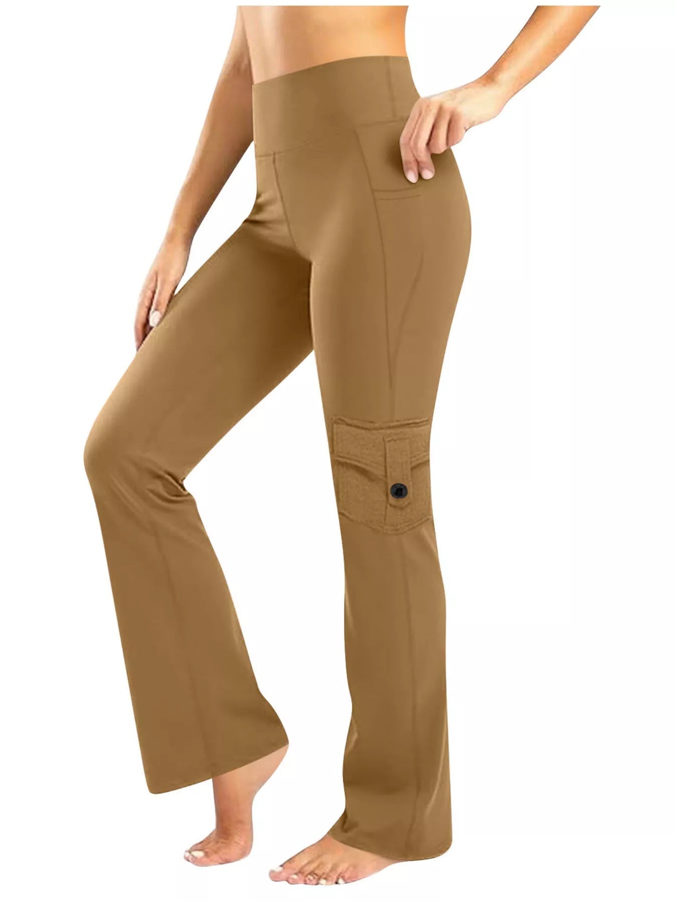 High - Waisted Yoga Pants with Pockets - ELC Fashion