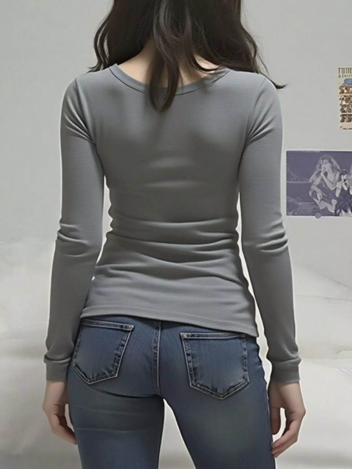 Long Sleeve T-Shirt with Lace Detail - ELC Fashion