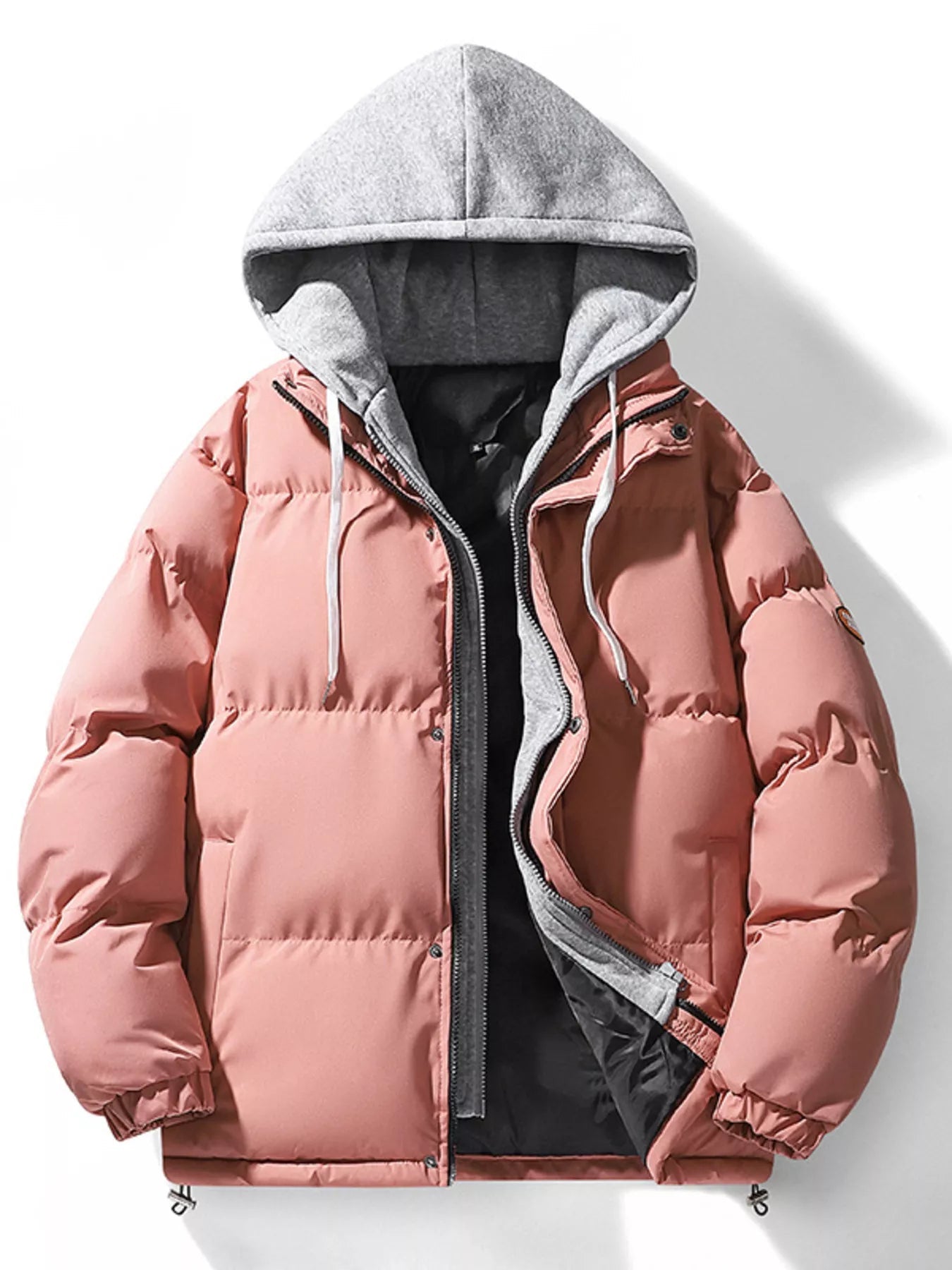Men's Plus Size Hooded Padded Puffer Jacket - ELC Fashion