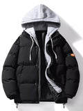 Men's Plus Size Hooded Padded Puffer Jacket - ELC Fashion