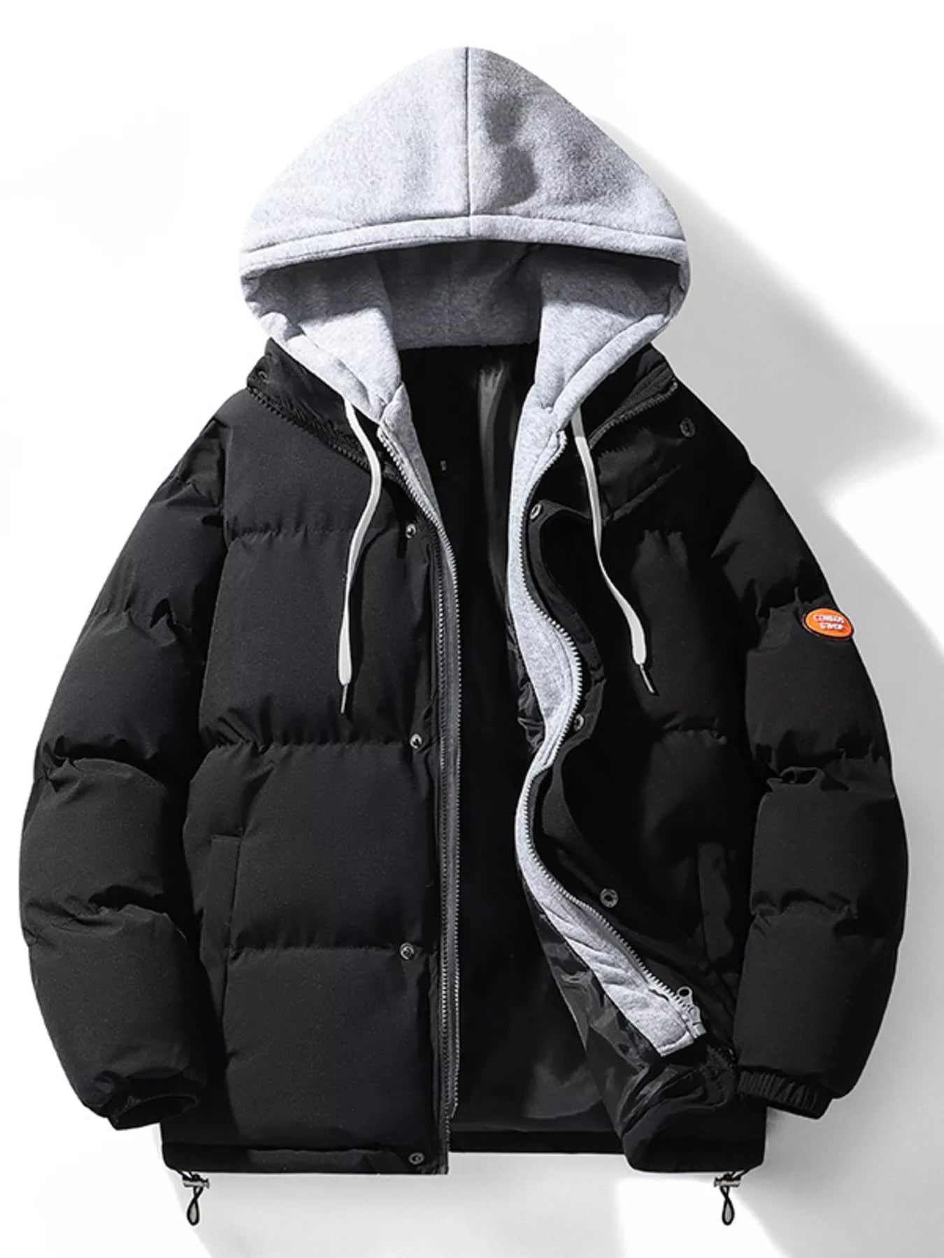 Men's Plus Size Hooded Padded Puffer Jacket - ELC Fashion