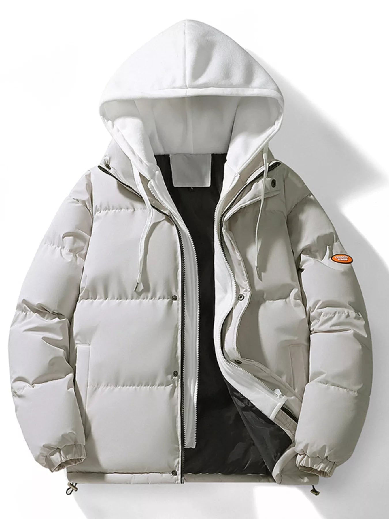 Men's Plus Size Hooded Padded Puffer Jacket - ELC Fashion