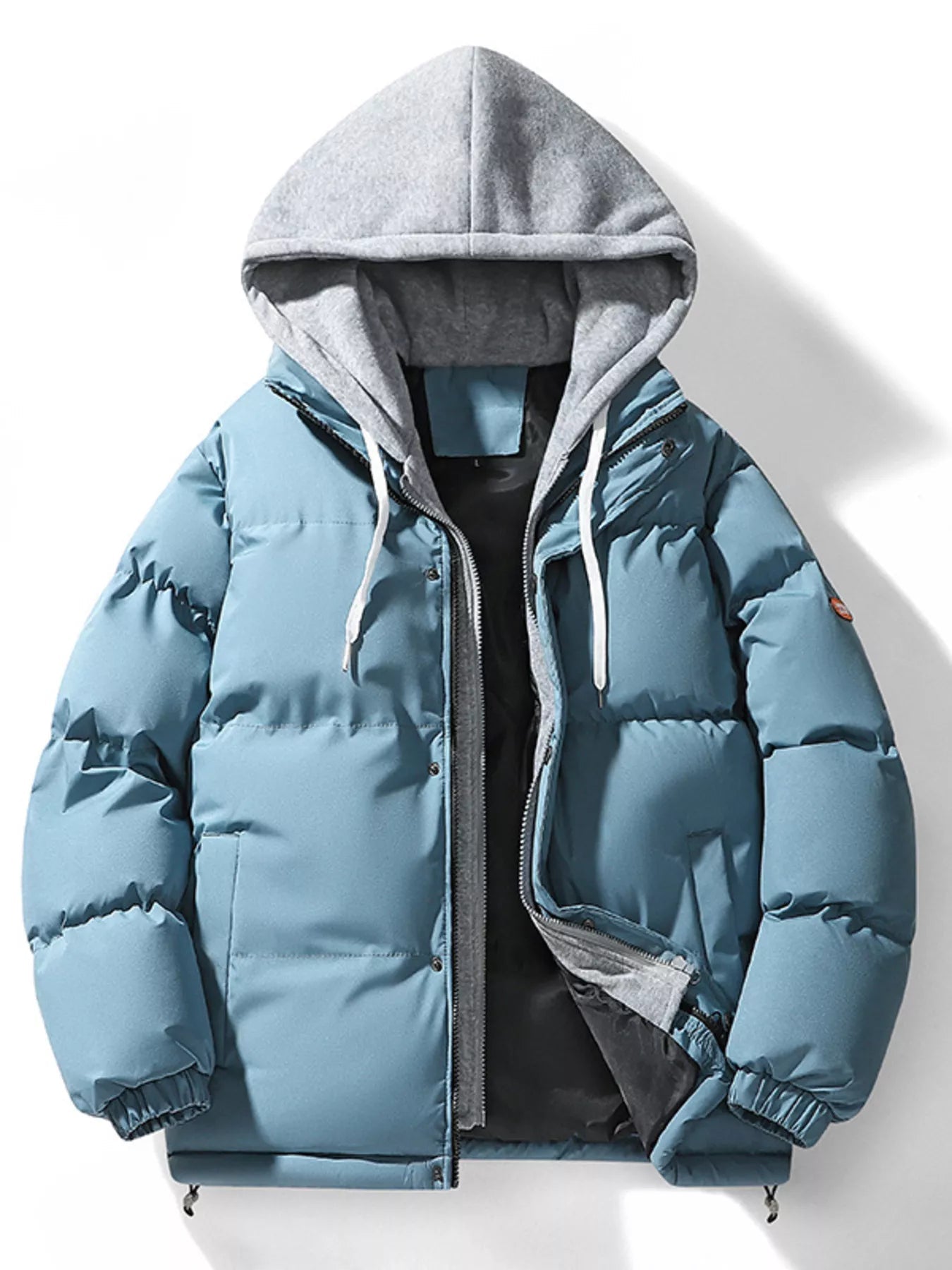 Men's Plus Size Hooded Padded Puffer Jacket - ELC Fashion