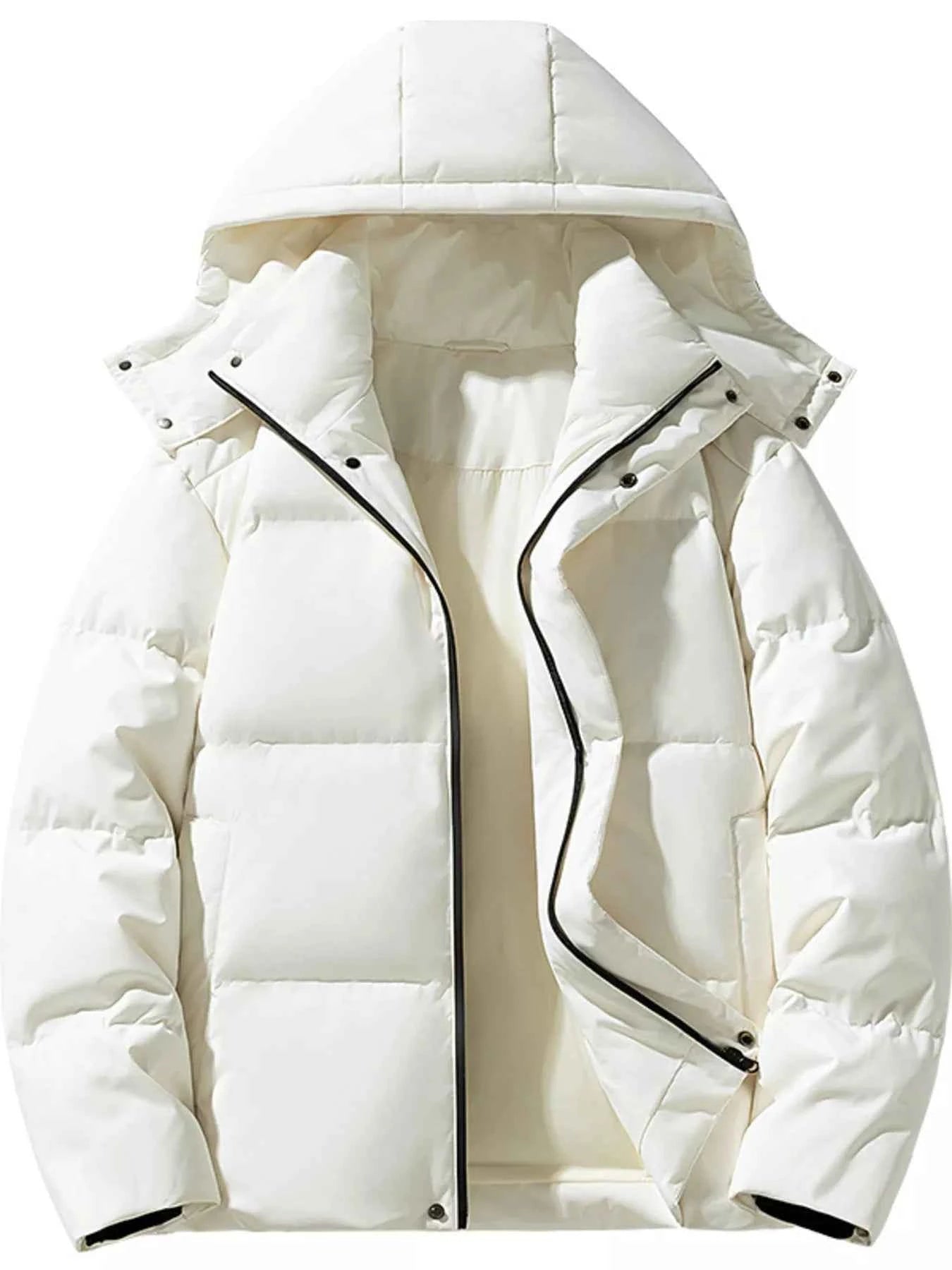 Men's Plus Size Hooded Padded Winter Coat - ELC Fashion