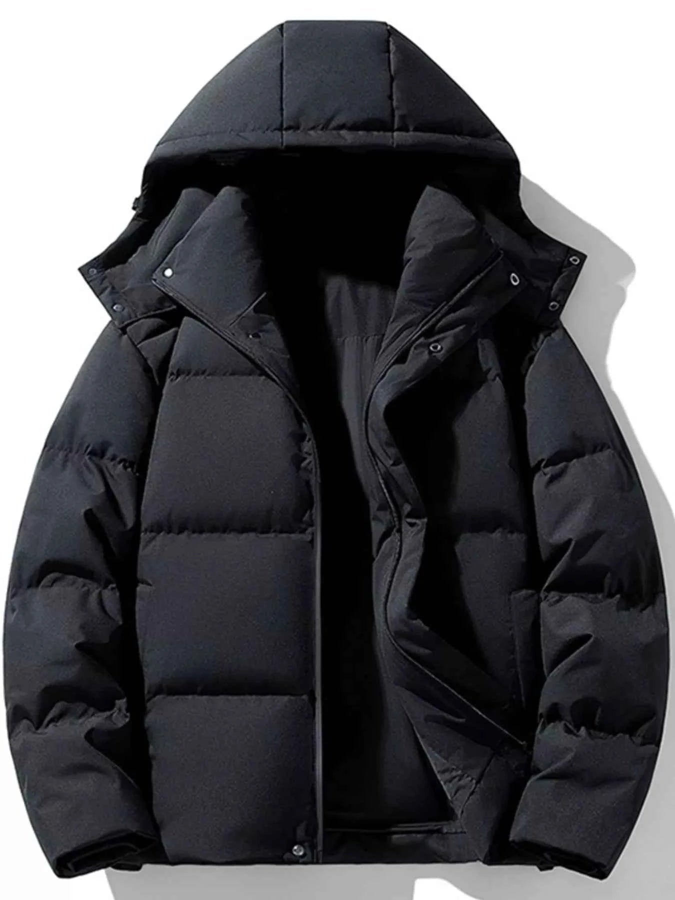 Men's Plus Size Hooded Padded Winter Coat - ELC Fashion