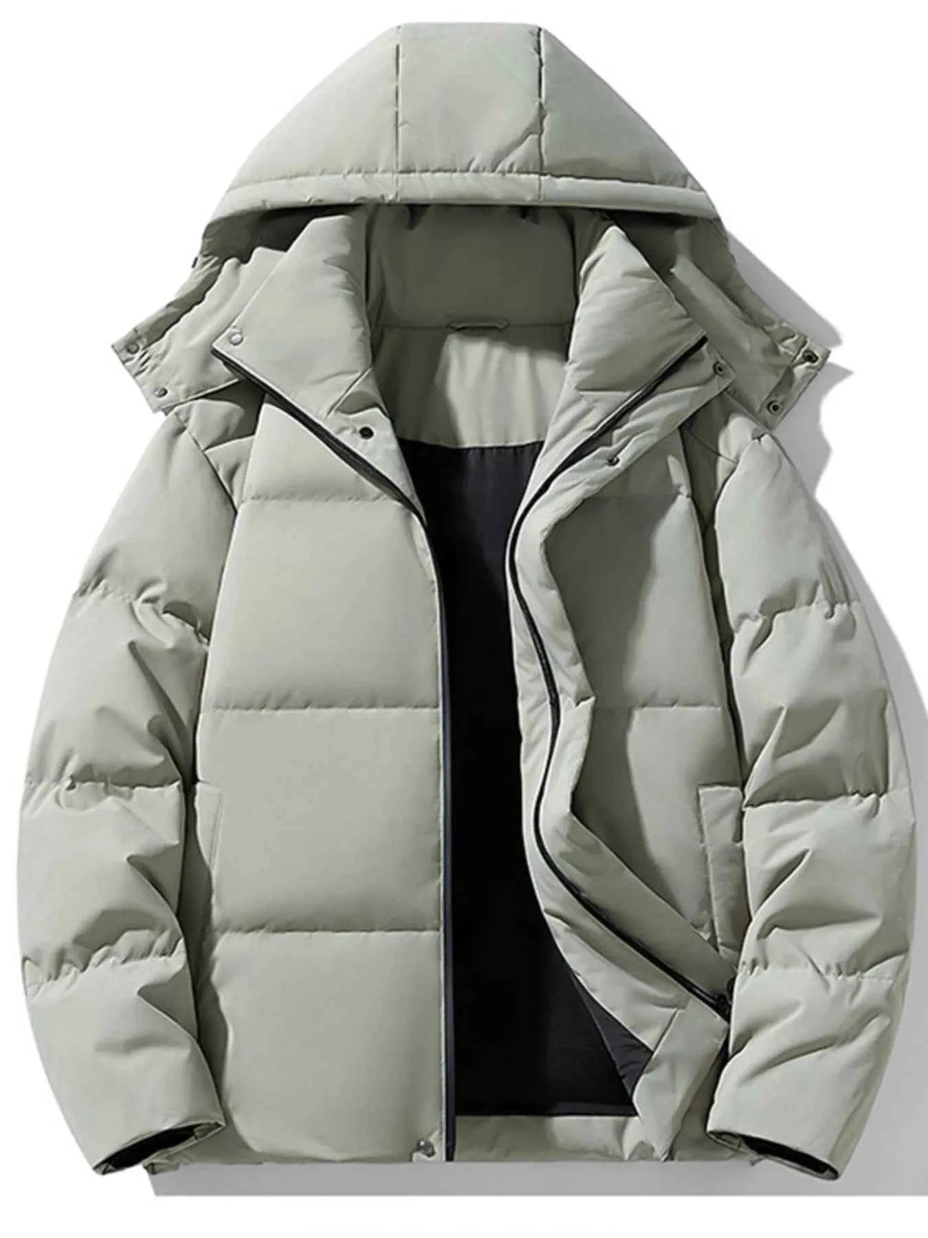 Men's Plus Size Hooded Padded Winter Coat - ELC Fashion