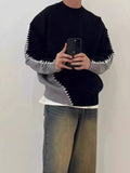 Men's Plus Size Two - Tone Mock Neck Sweater - ELC Fashion