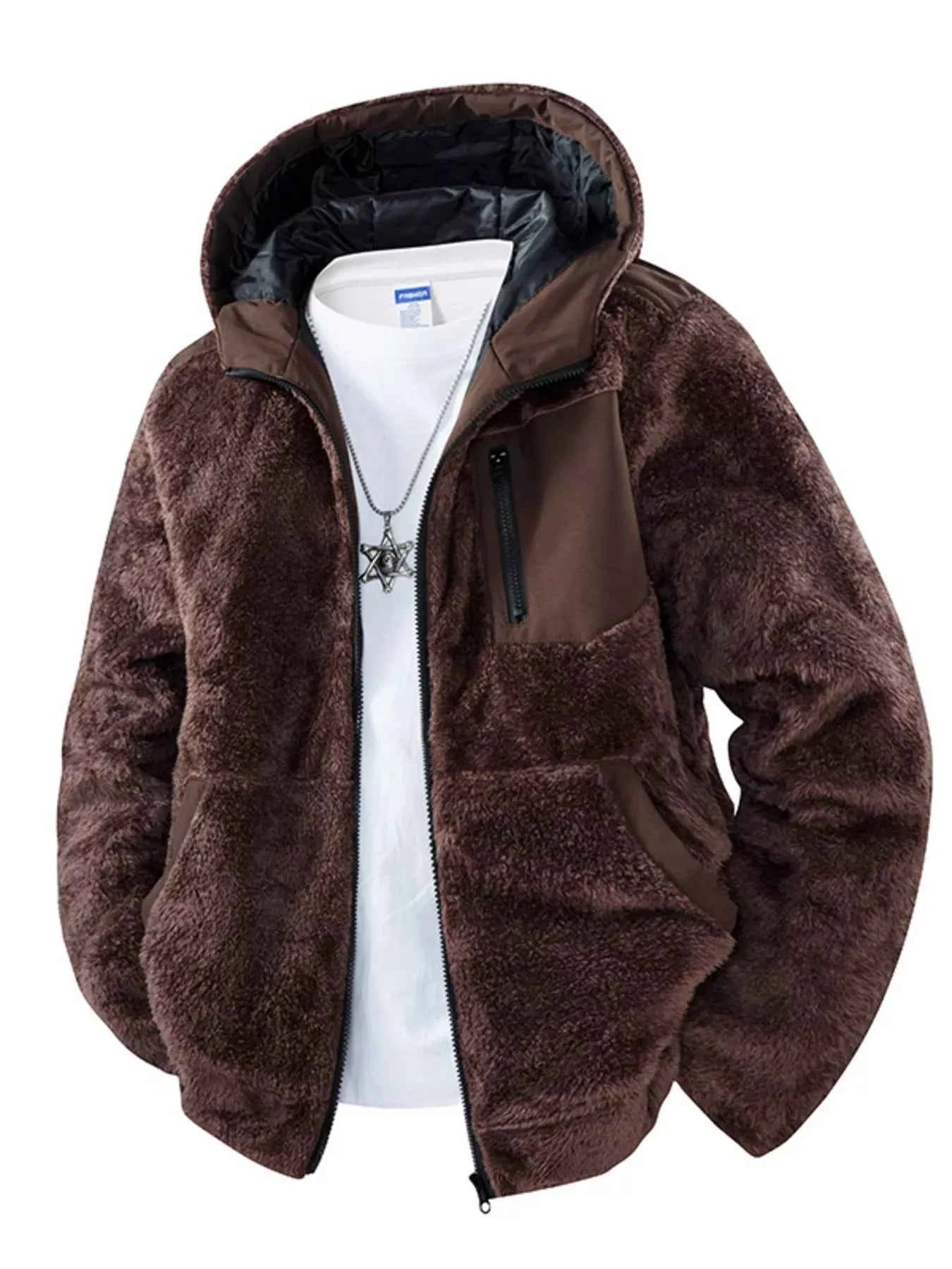 Men's Zip Up Fleece Hooded Jacket - ELC Fashion