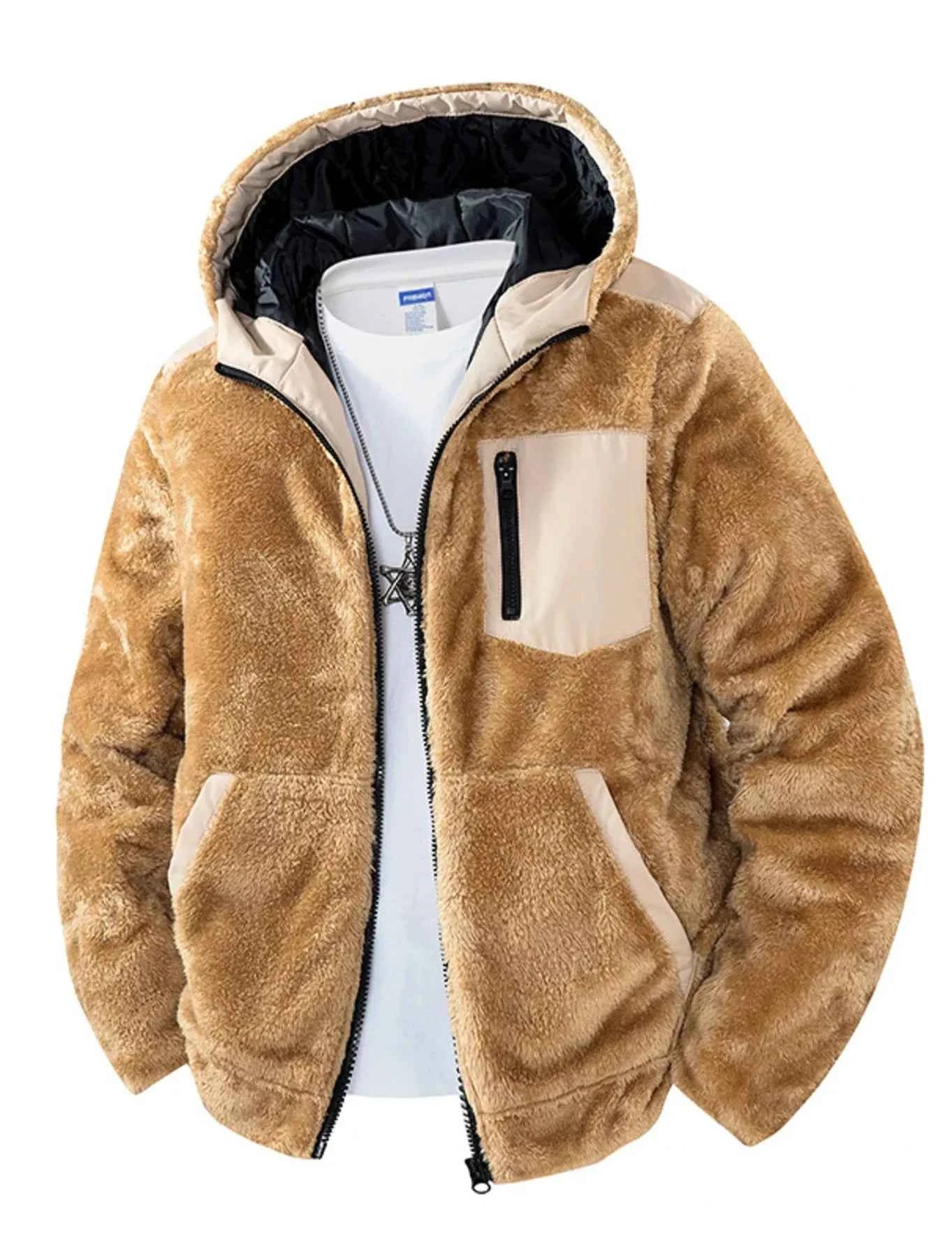 Men's Zip Up Fleece Hooded Jacket - ELC Fashion