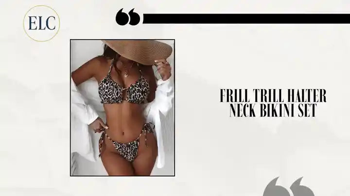 Frill Trill Halter Neck Bikini Set by@Outfy