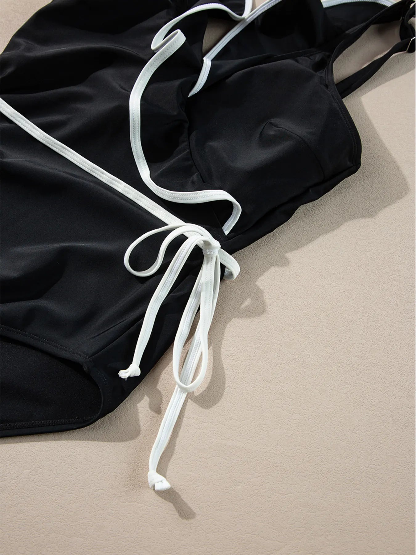 Ruffle Trim V - Neck One - Piece Swimsuit - ELC Fashion