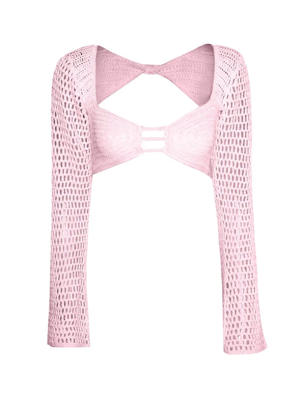Tied Long Sleeve Top and Skirt Cover Up Set - ELC Fashion