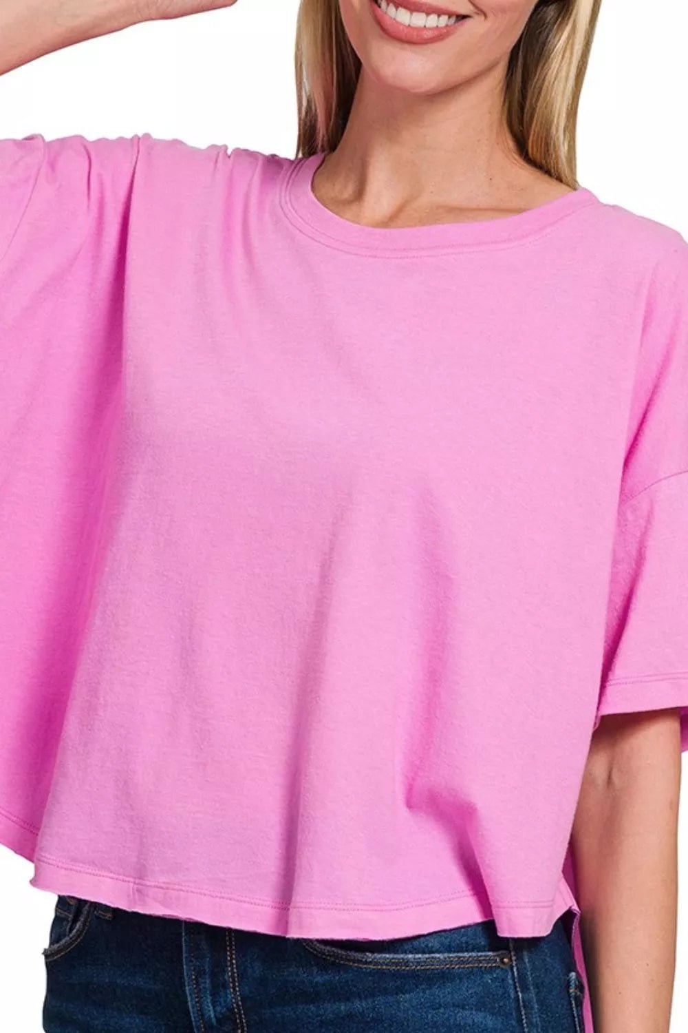 Zenana Cotton Round Neck Short Sleeve T-Shirt - ELC Fashion