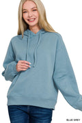 Zenana Drawstring Relaxed Fit Fleece Hoodie - ELC Fashion