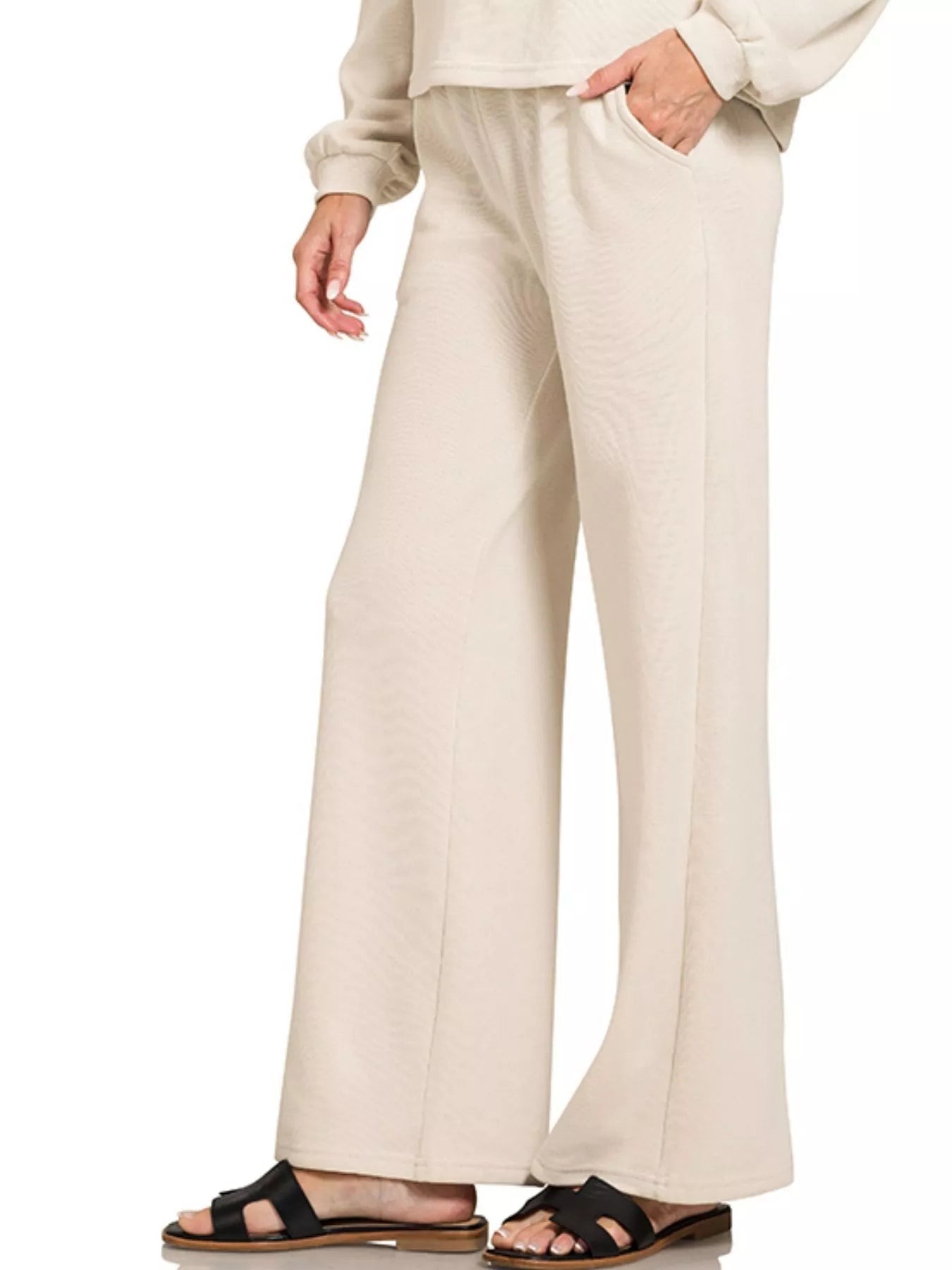 Zenana French Rib Pullover and Pants Set - ELC Fashion