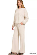 Zenana French Rib Pullover and Pants Set - ELC Fashion