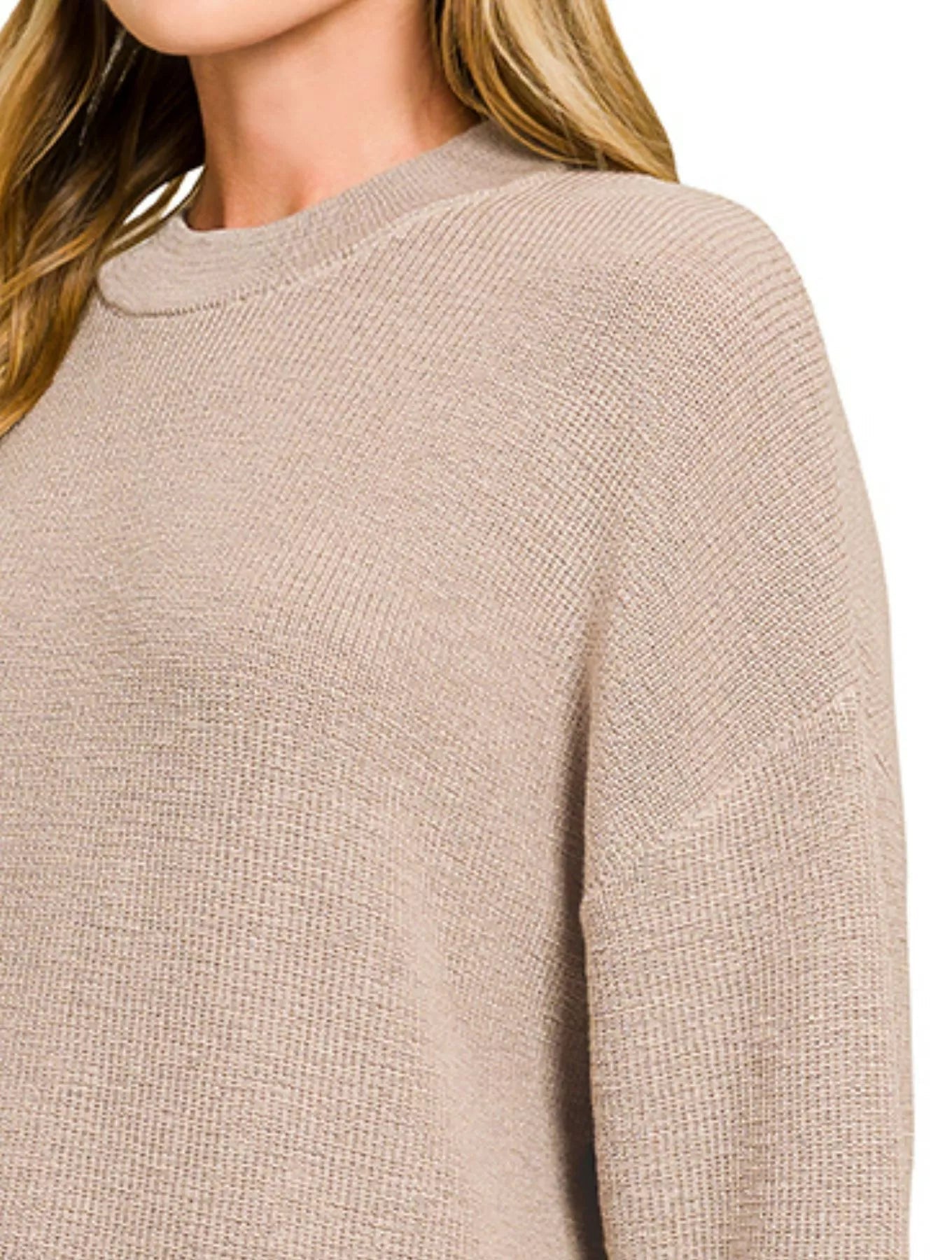 Zenana Round Neck Knit Top and Shorts Sweater Set - ELC Fashion